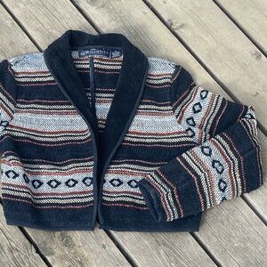 Boho Jacket NEW IDENTITY Vintage Aztec Retro Colorful Cotton Black Size Medium